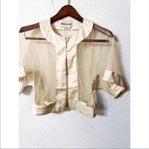 Nina Austin mesh cropped shrug/bomber